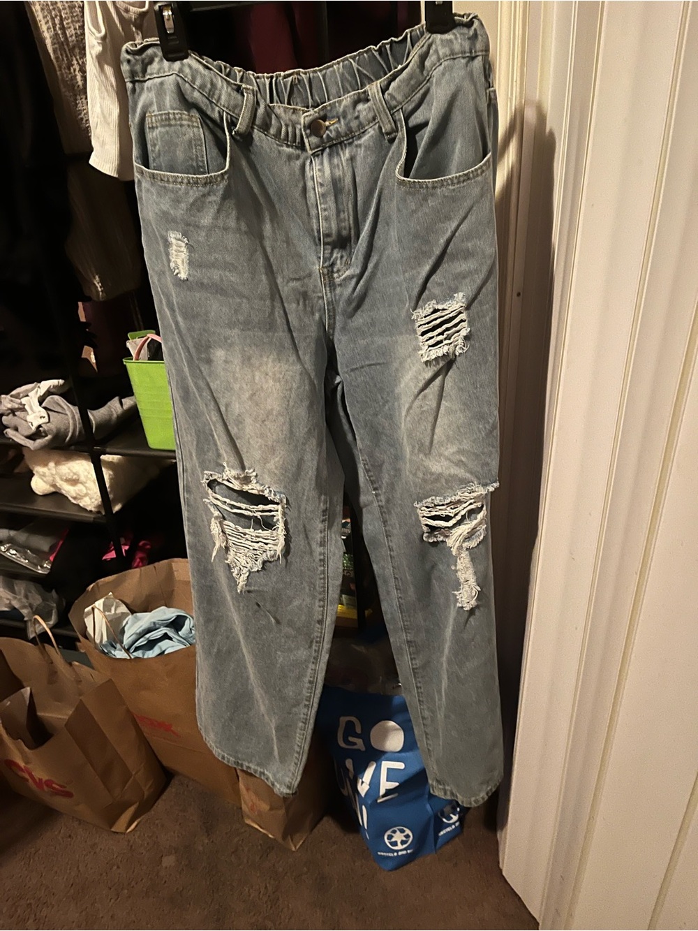 Light Blue Distressed Men's Jeans